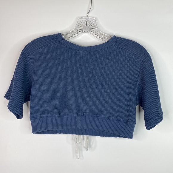 Vintage Unlimited Branson Blue Short Sleeve Cropped Shirt Small - Picture 2 of 5